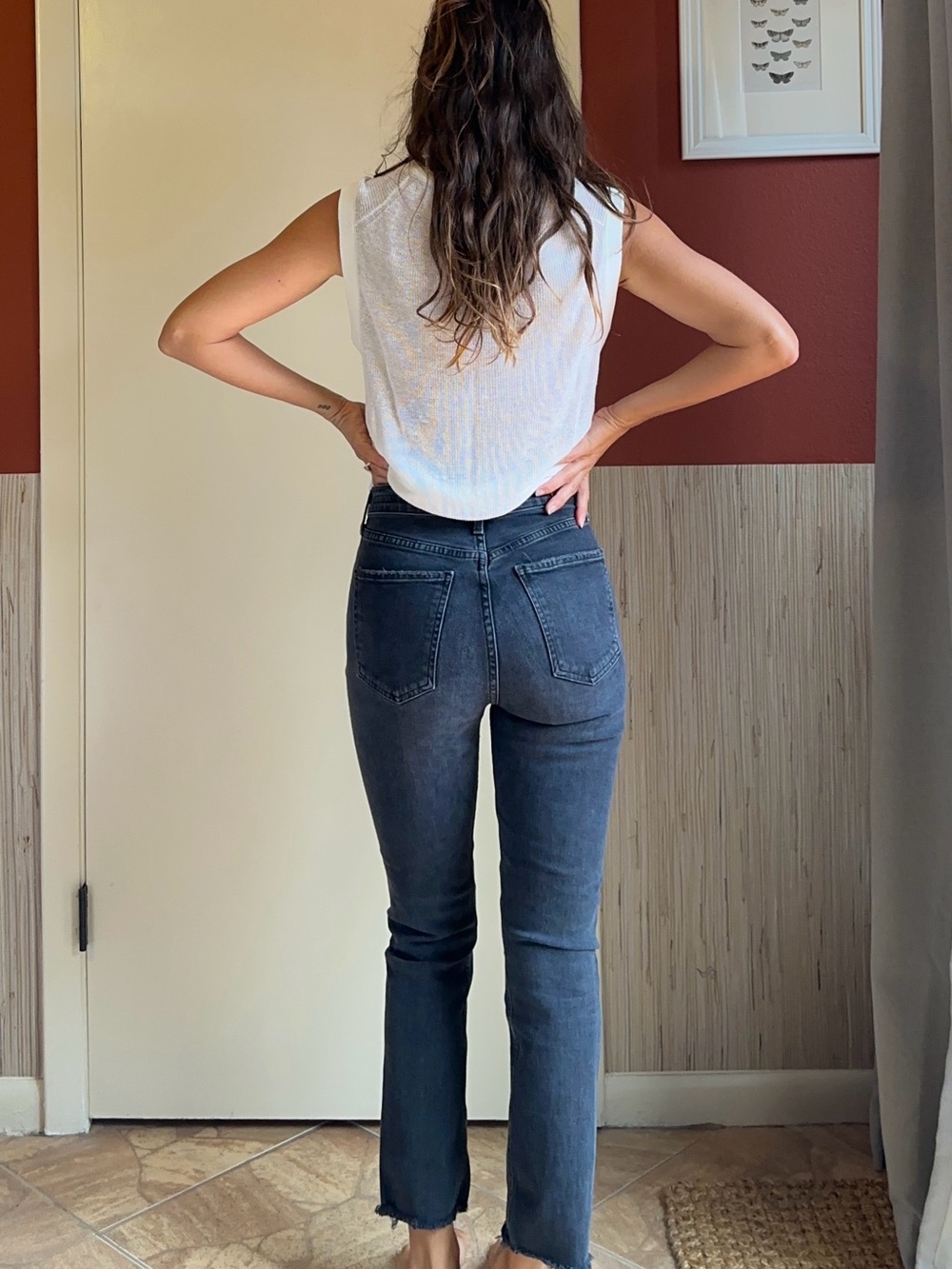 Citizens Of Humanity Washed Black Charlotte Straight Leg Jeans